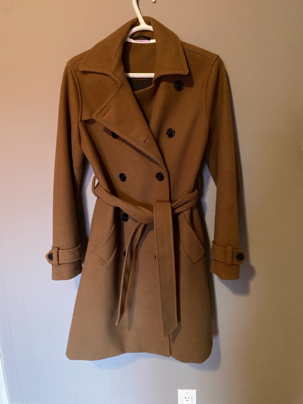 Joe Fresh Camel Brown Double-Breasted Coat